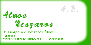 almos meszaros business card