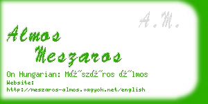 almos meszaros business card
